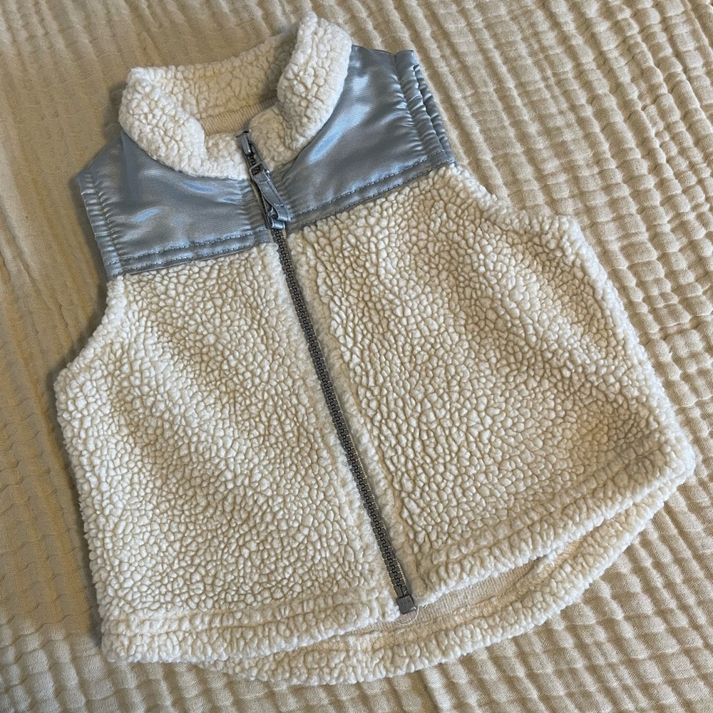 Vintage Y2K Roots Sherpa Baby Vest Sweater